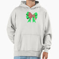 Poodle Red Dog Silhouette Green Bow Hoodie - Aesthetic Graphic Unisex - T-Shirt, Sweatshirt, Hoodie