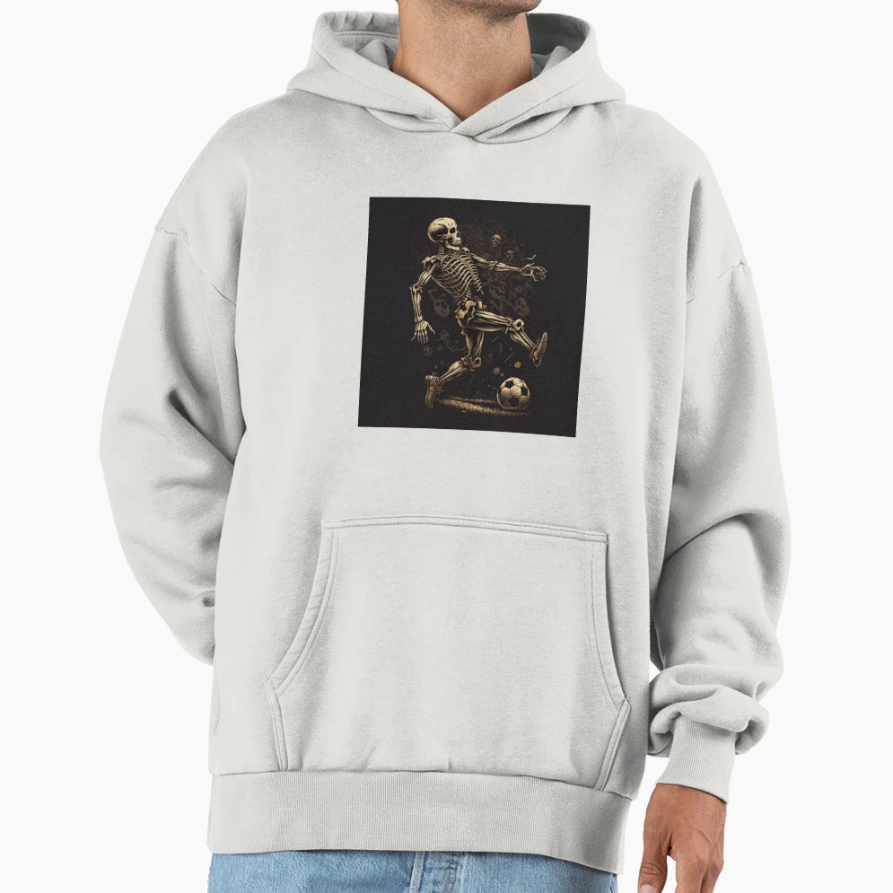 Skeleton Soccer Player Football Hoodie - Aesthetic Graphic for Adults - T-Shirt, Sweatshirt, Hoodie
