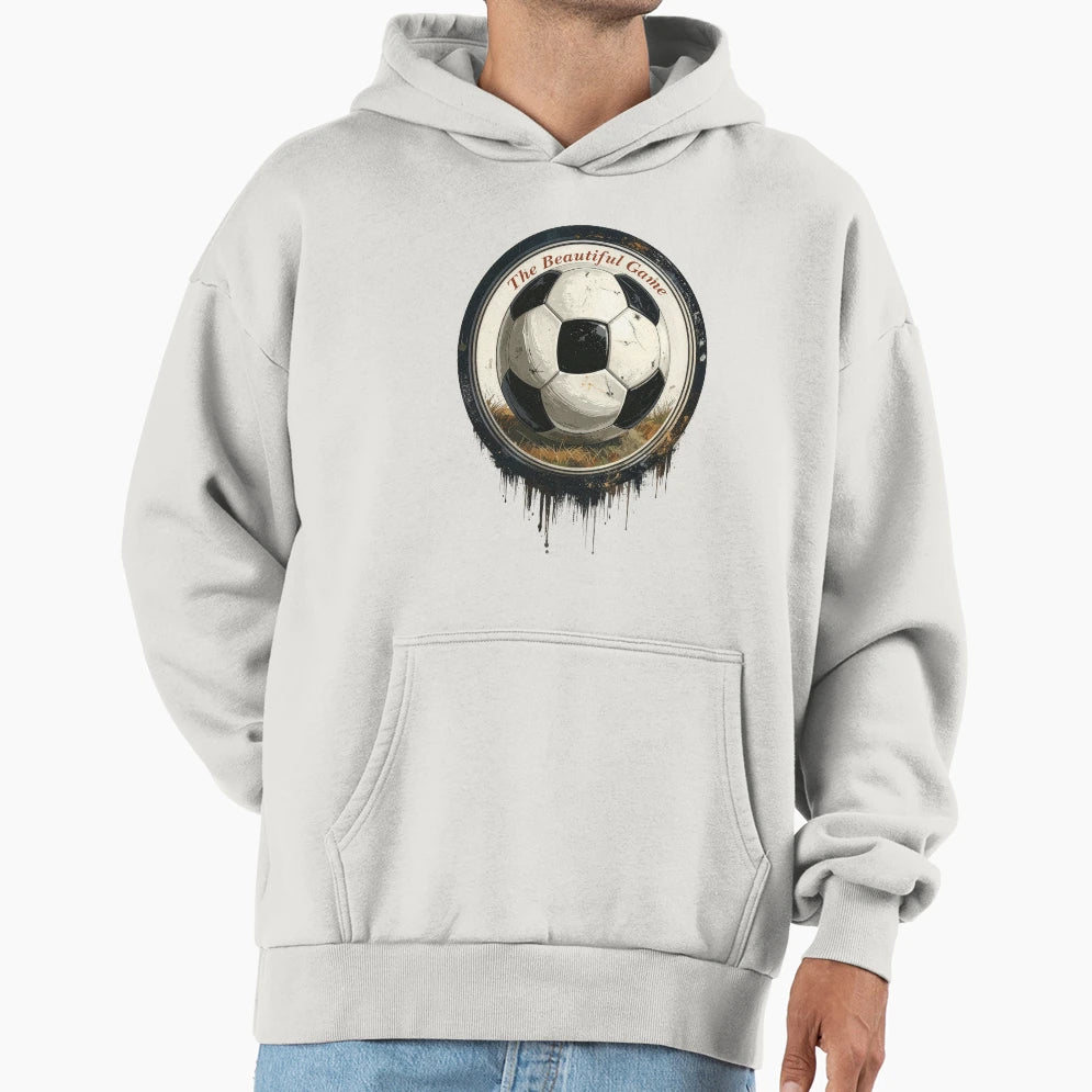 Beautiful Game Soccer Ball Emblem Hoodie - Casual Everyday Wear Men Women - T-Shirt, Sweatshirt, Hoodie
