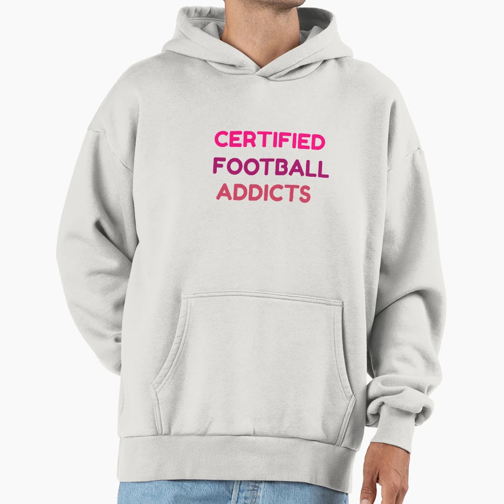 Certified Football Addicts Fifa Hoodie - Minimalist Print for Adults - T-Shirt, Sweatshirt, Hoodie