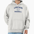 Lightning Blue Arched Baseball Hoodie - Novelty Apparel Unisex - T-Shirt, Sweatshirt, Hoodie