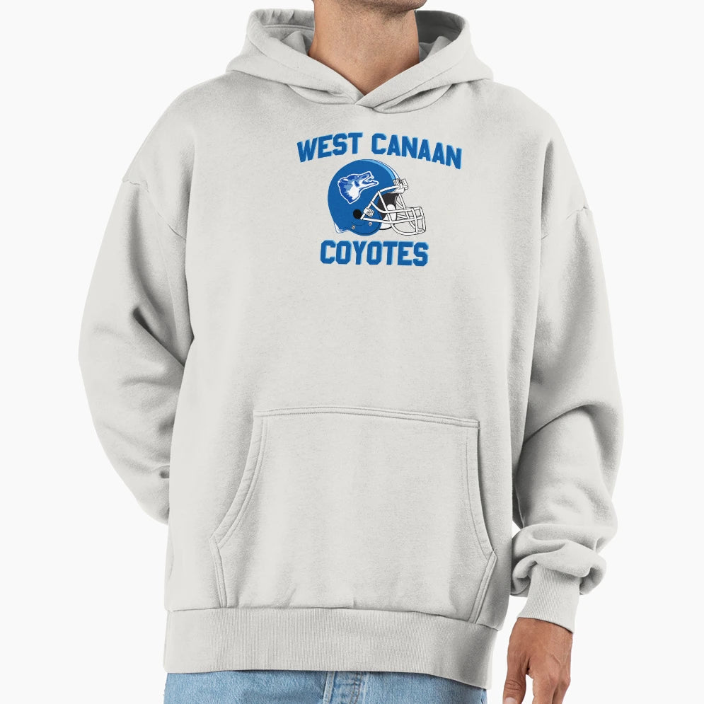 West Canaan Coyotes Helmet Hoodie - Casual Everyday Wear for Adults - T-Shirt, Sweatshirt, Hoodie