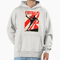 Football Kicking Player Silhouette Hoodie - Aesthetic Graphic for Adults - T-Shirt, Sweatshirt, Hoodie