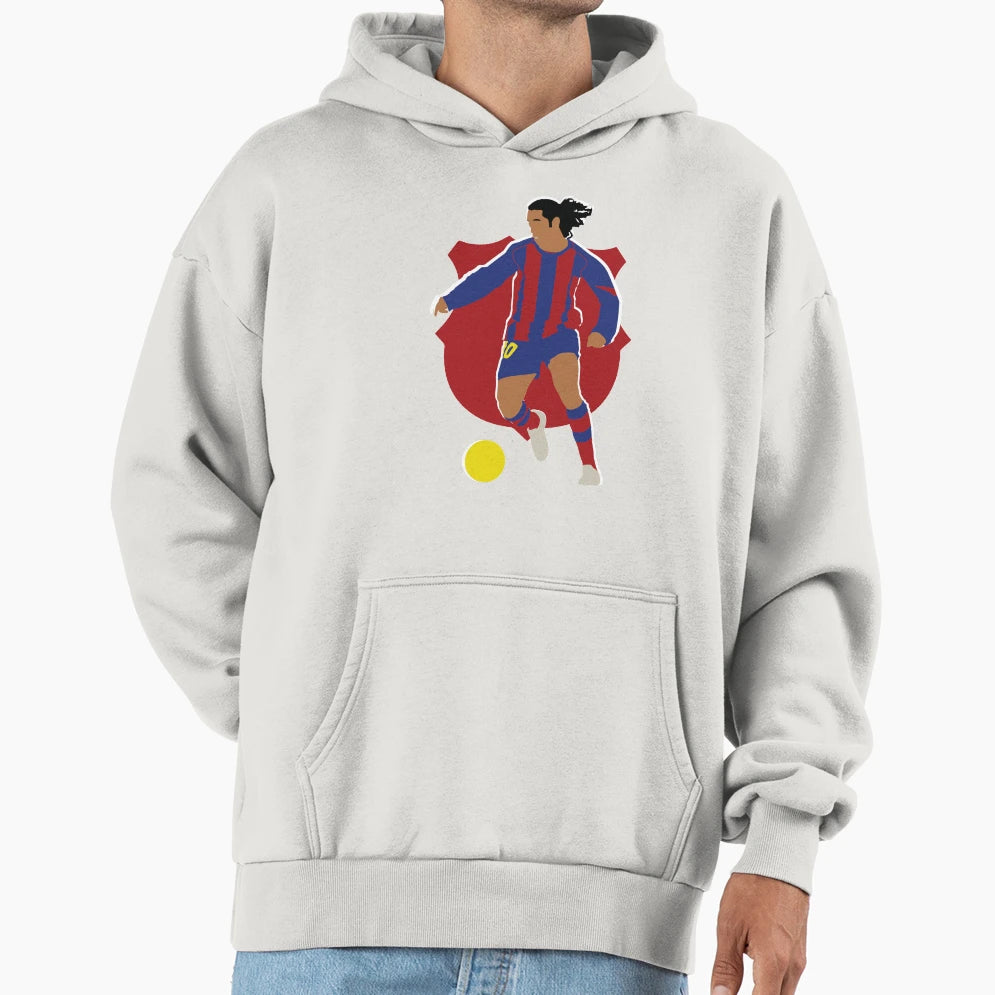 Ronaldinho Barcelona Legend Hoodie - Fun Novelty Design Men Women - T-Shirt, Sweatshirt, Hoodie