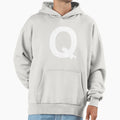 Q White Hoodie - Aesthetic Graphic Men Women - T-Shirt, Sweatshirt, Hoodie