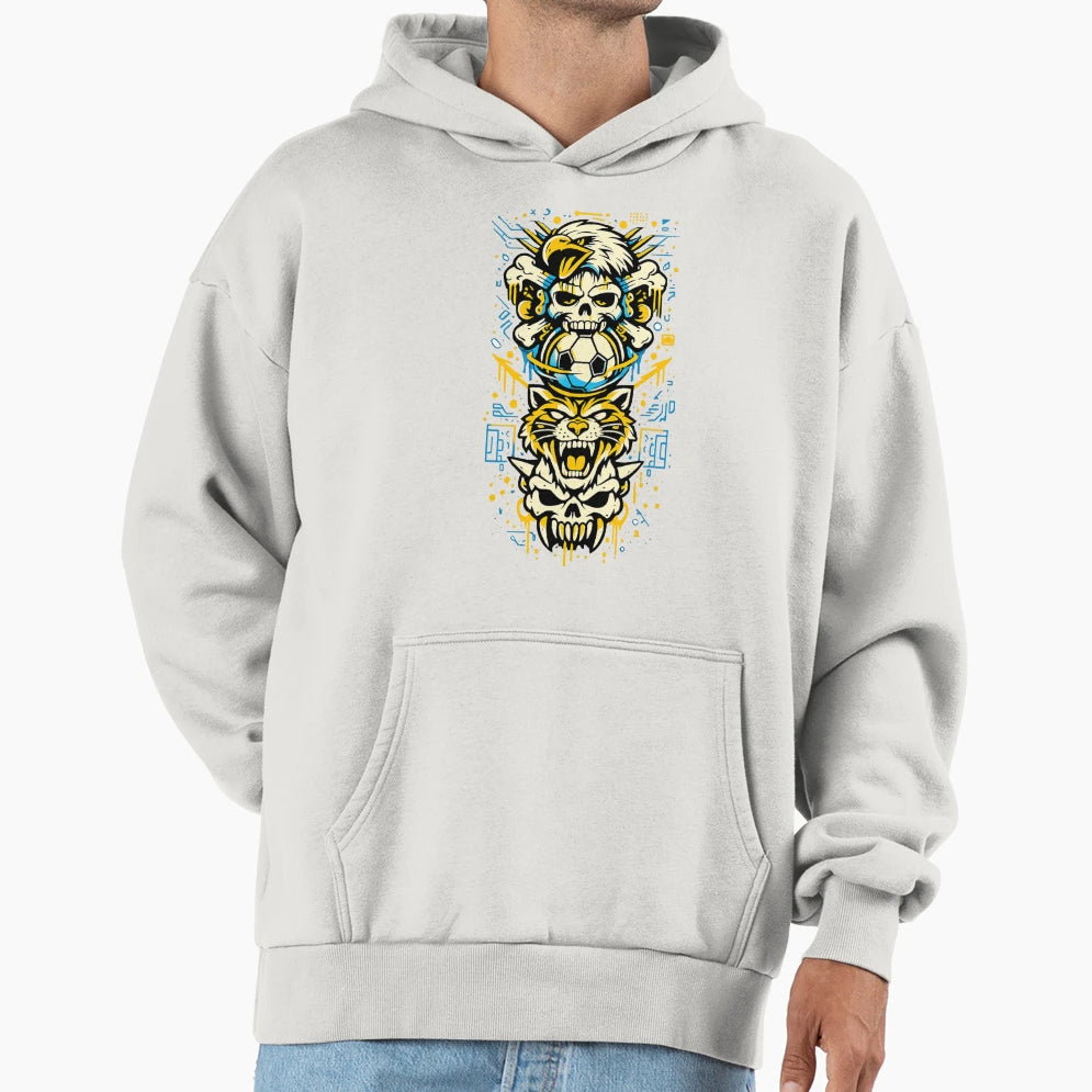 Cyberpunk Skull Soccer Streetwear Eagle Hoodie - Novelty Apparel Unisex - T-Shirt, Sweatshirt, Hoodie