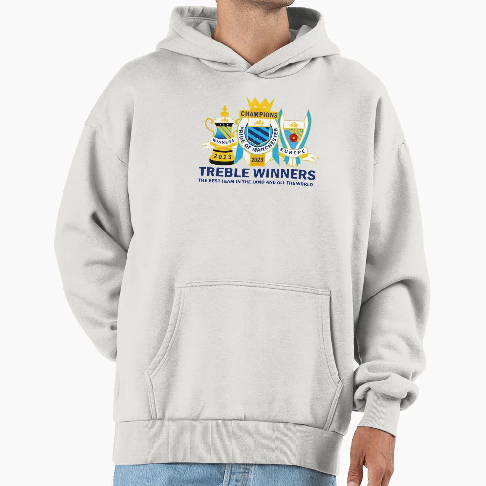 Manchester City Treble Winners Best Hoodie - Aesthetic Graphic for Adults - T-Shirt, Sweatshirt, Hoodie