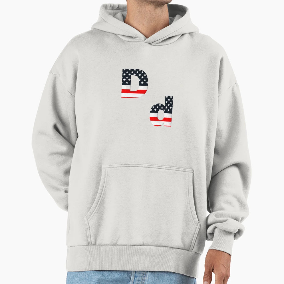 Alphabet Usa D Hoodie - Graphic Print Men Women - T-Shirt, Sweatshirt, Hoodie