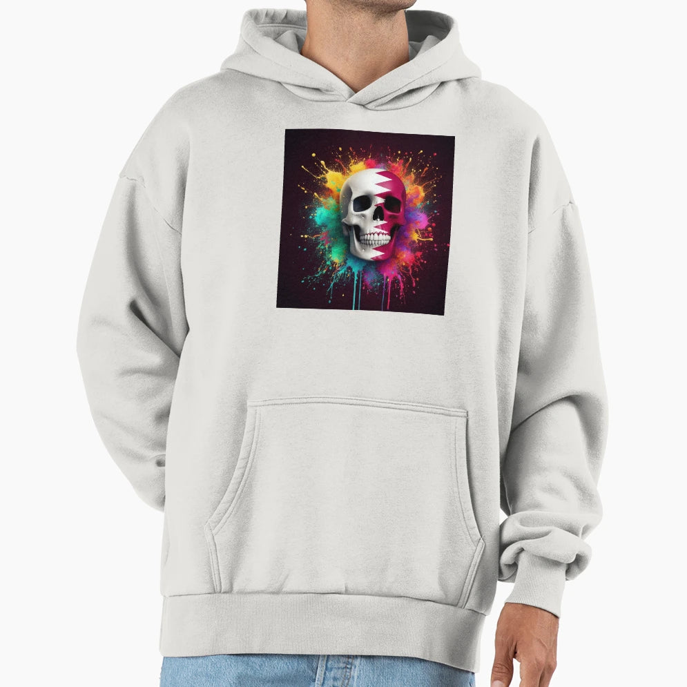 Qatar Skull Hoodie - Fun Novelty Design for Adults - T-Shirt, Sweatshirt, Hoodie