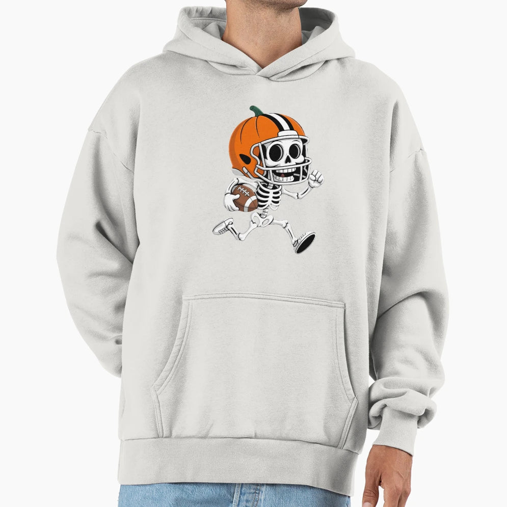 Skeleton American Football Player Hoodie - Novelty Apparel for Adults - T-Shirt, Sweatshirt, Hoodie