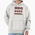 Red Blue Gold Bbq Beer Football Block Hoodie - Casual Everyday Wear Unisex - T-Shirt, Sweatshirt, Hoodie