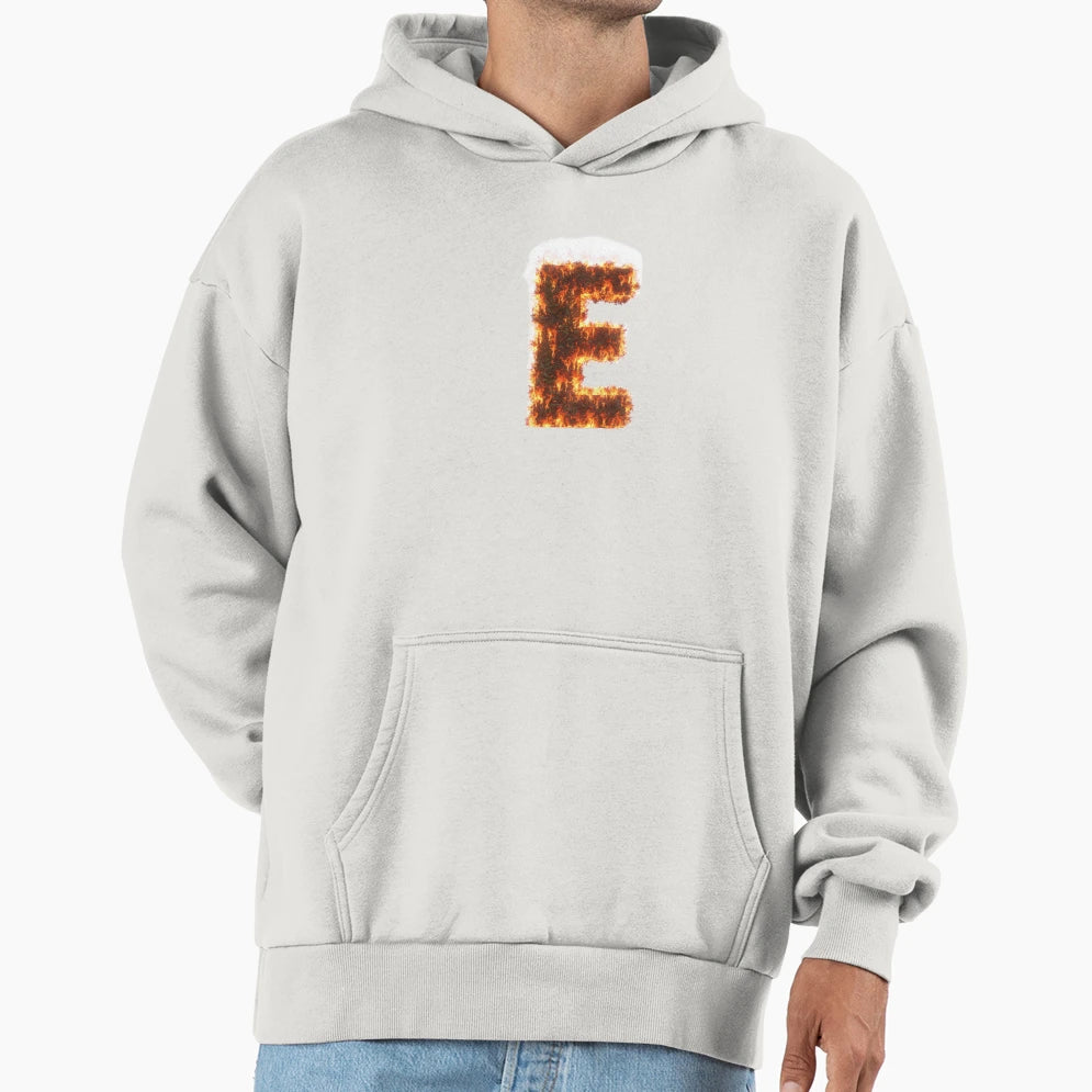 Burnt E Hoodie - Minimalist Print Men Women - T-Shirt, Sweatshirt, Hoodie