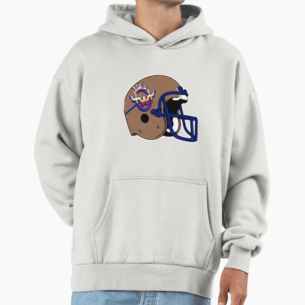 Usfl Wranglers Helmet Defunct Hoodie - Minimalist Print Unisex - T-Shirt, Sweatshirt, Hoodie