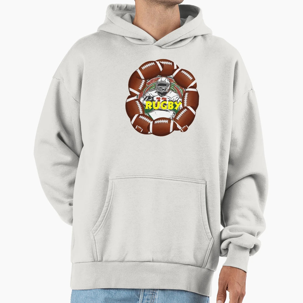 Rugby Hoodie - Minimalist Print Unisex - T-Shirt, Sweatshirt, Hoodie