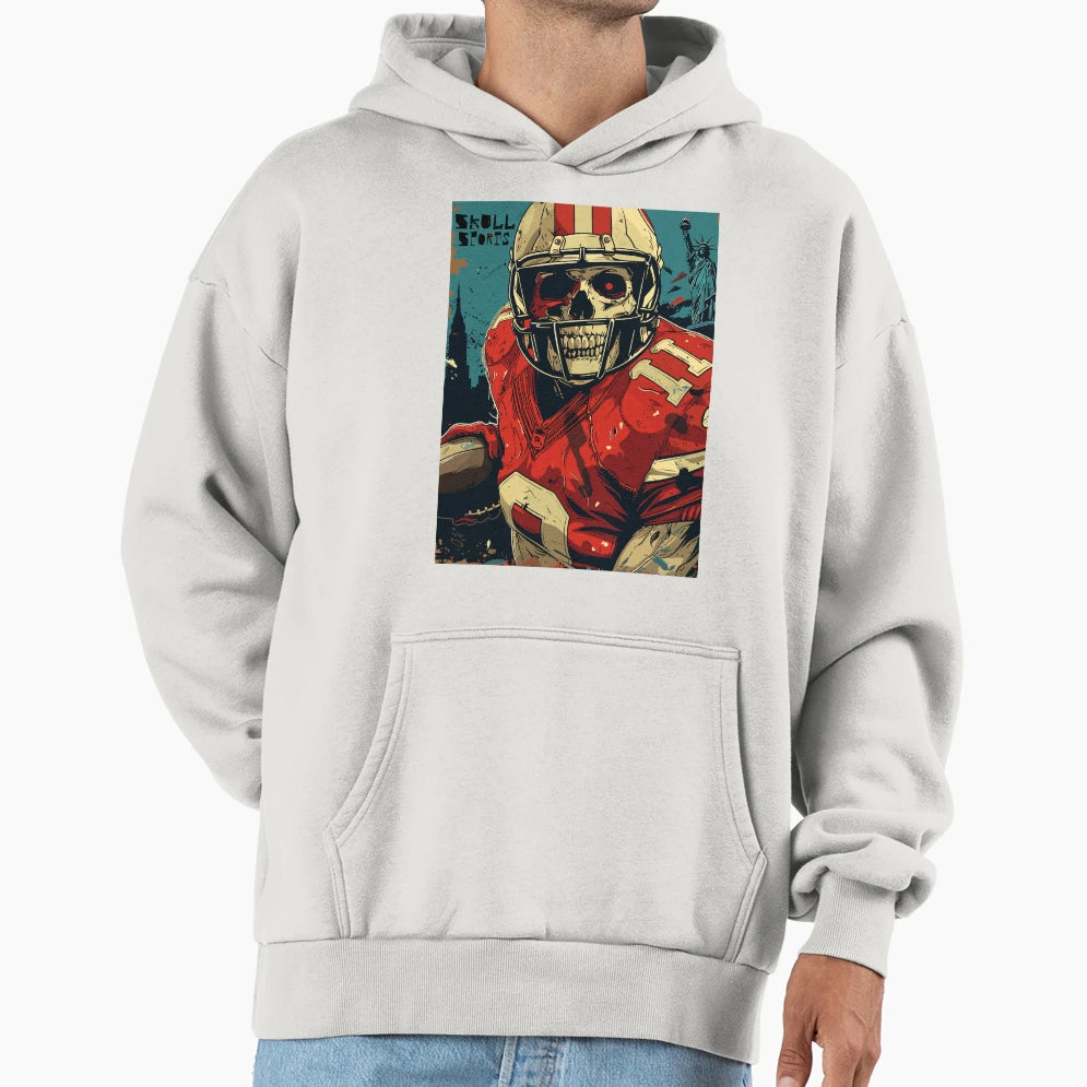 American Football Skull Skull Skull Hoodie - Minimalist Print for Adults - T-Shirt, Sweatshirt, Hoodie
