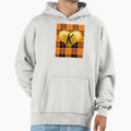 Abstract Warm Plaid Puff Gold Heart Initial Hoodie - Trendy Graphic Unisex - T-Shirt, Sweatshirt, Hoodie