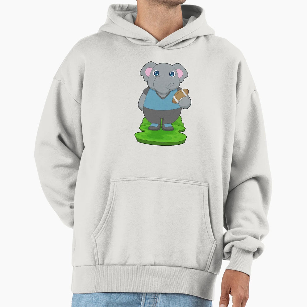Elephant American Football Sports Hoodie - Fun Novelty Design Unisex - T-Shirt, Sweatshirt, Hoodie