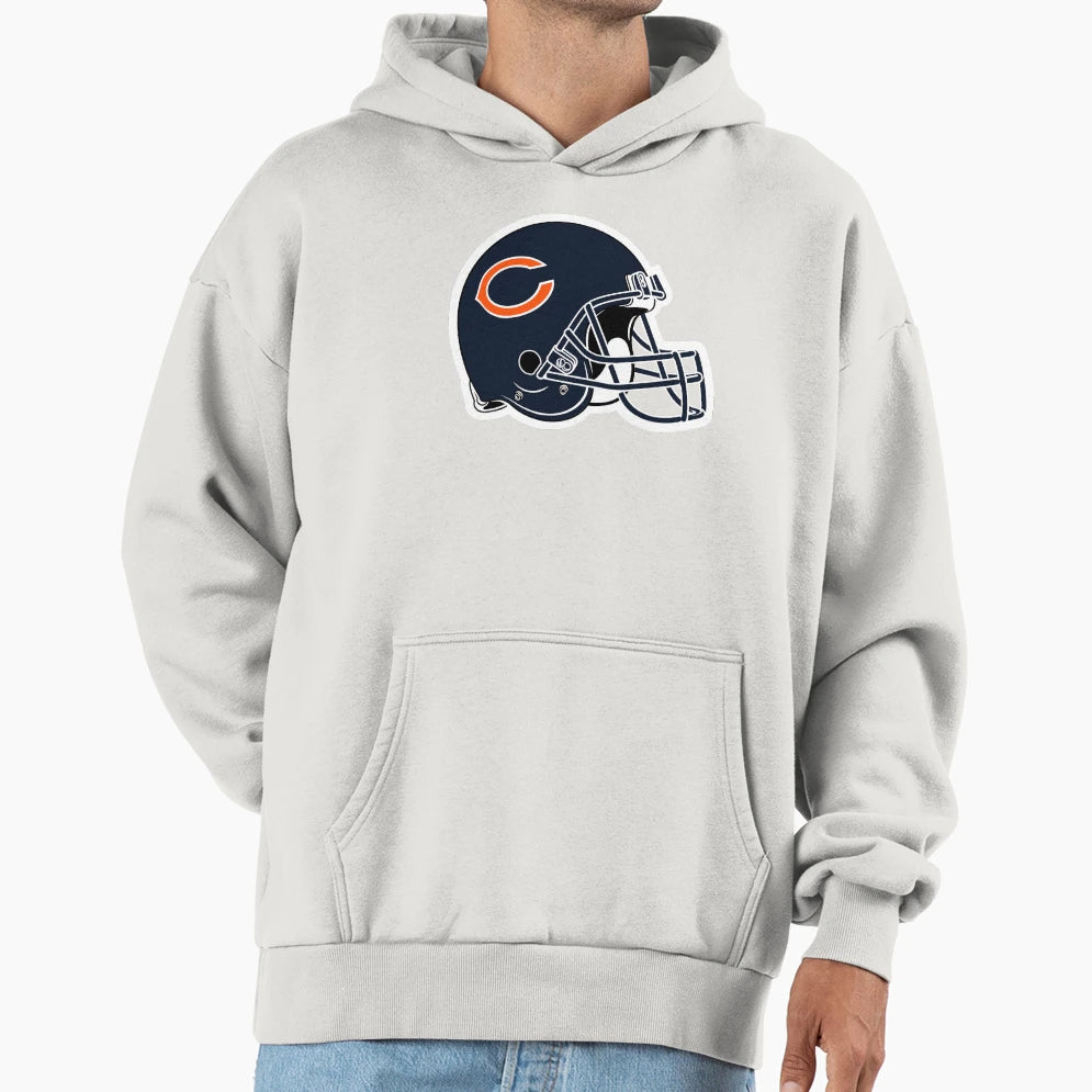Chicago Football Helmet Hoodie - Graphic Print Men Women - T-Shirt, Sweatshirt, Hoodie
