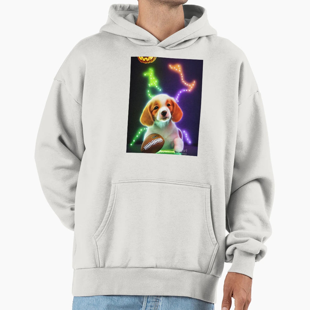 Dog American Football Ball Halloween Hoodie - Custom Art Print for Adults - T-Shirt, Sweatshirt, Hoodie