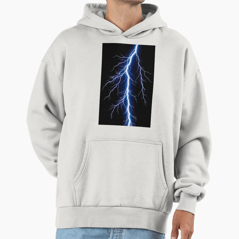 Blue Lightning Bolt Hoodie - Novelty Apparel Men Women - T-Shirt, Sweatshirt, Hoodie