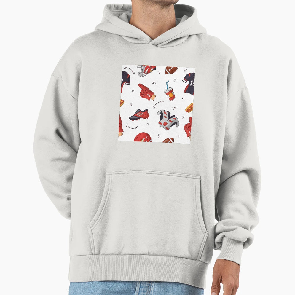 American Football Pattern Hoodie - Aesthetic Graphic Unisex - T-Shirt, Sweatshirt, Hoodie