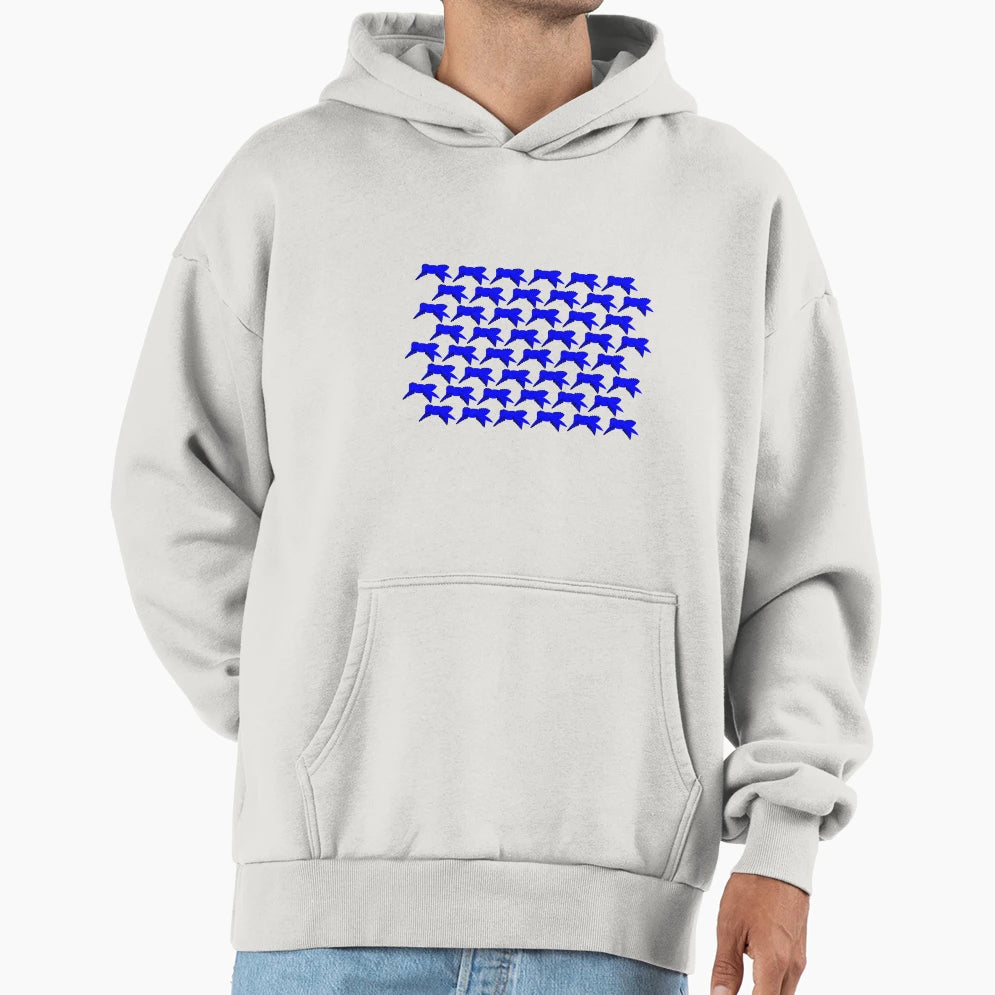 Blue Ribbon Repeating Hoodie - Graphic Print for Adults - T-Shirt, Sweatshirt, Hoodie
