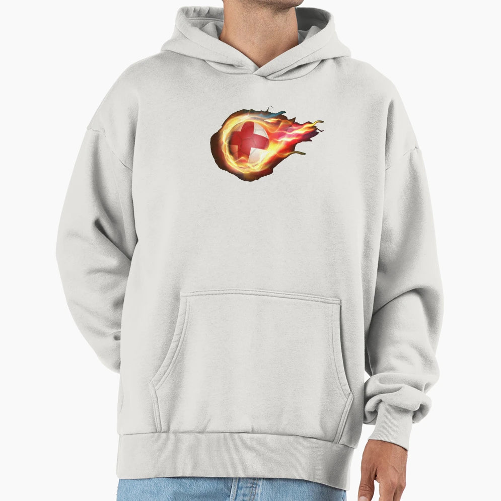 England Football Flying England Flag Hoodie - Novelty Apparel for Adults - T-Shirt, Sweatshirt, Hoodie