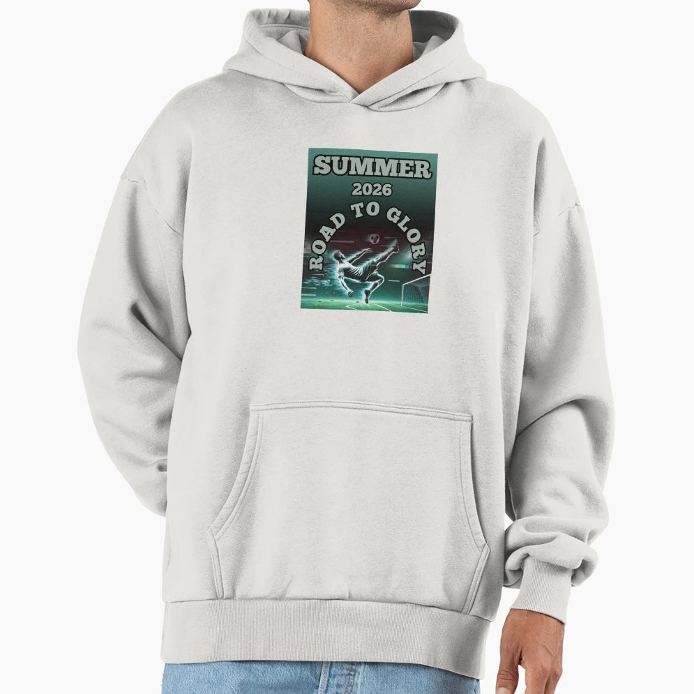 Summer 2026 Road To Glory Glitch Soccer Hoodie - Graphic Print Men Women - T-Shirt, Sweatshirt, Hoodie