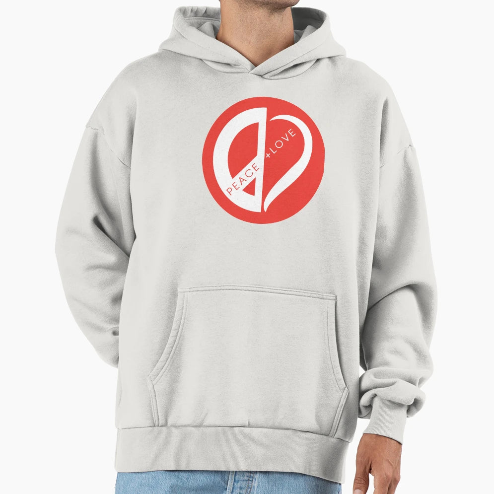 Peace Love Red Simple Hoodie - Novelty Apparel Men Women - T-Shirt, Sweatshirt, Hoodie