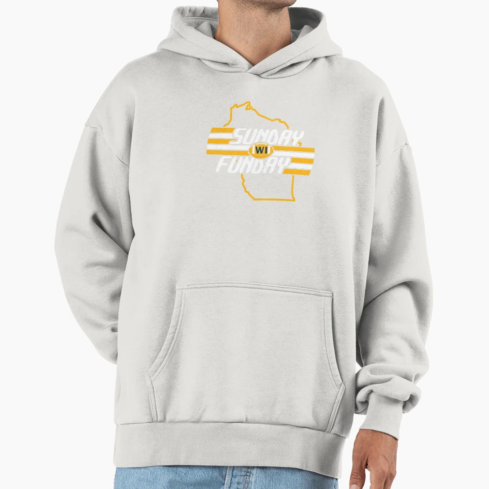 Green Bay Football Fan State Wisconsin Hoodie - Custom Art Print Men Women - T-Shirt, Sweatshirt, Hoodie