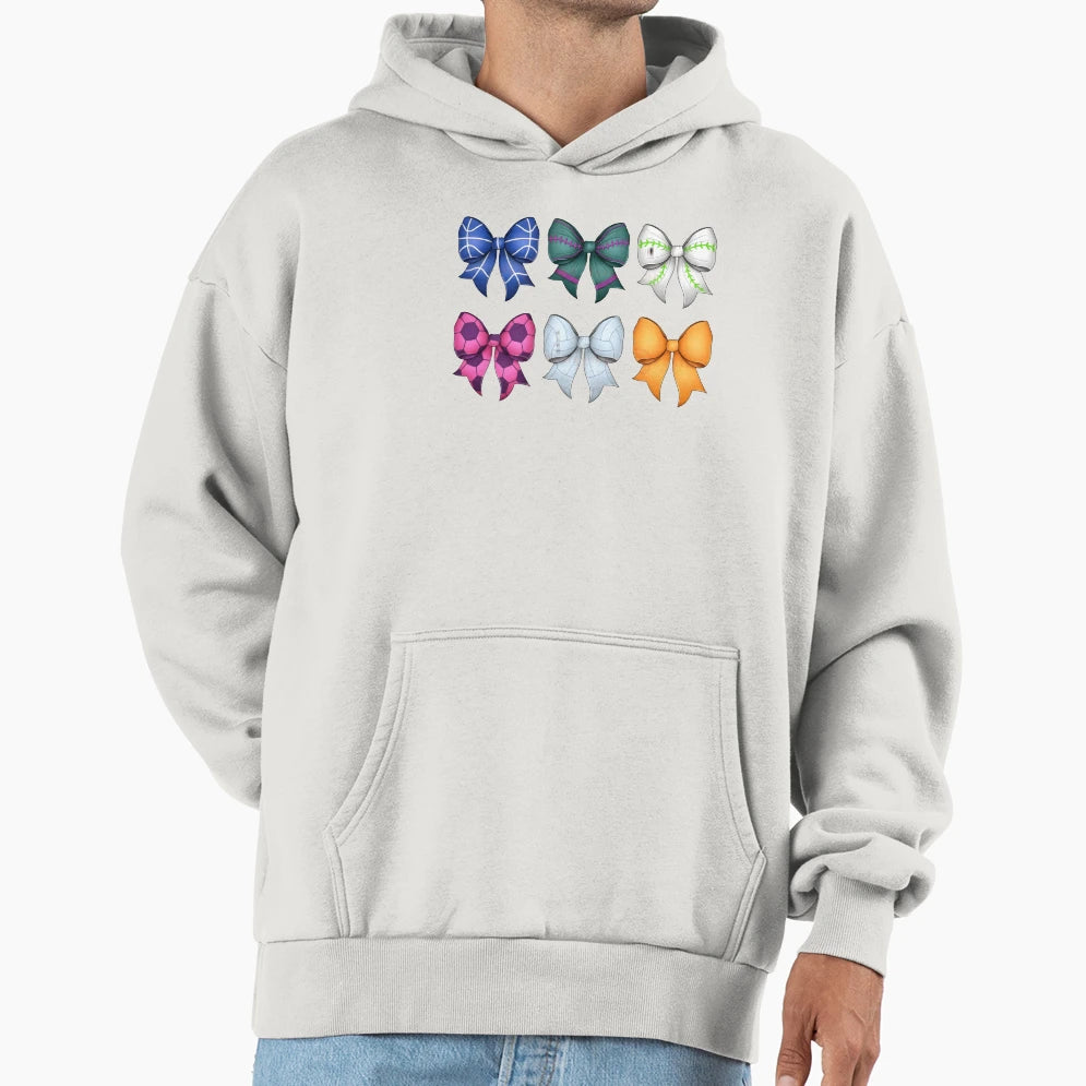 Sports Coquette Bow Game Day Hoodie - Minimalist Print for Adults - T-Shirt, Sweatshirt, Hoodie
