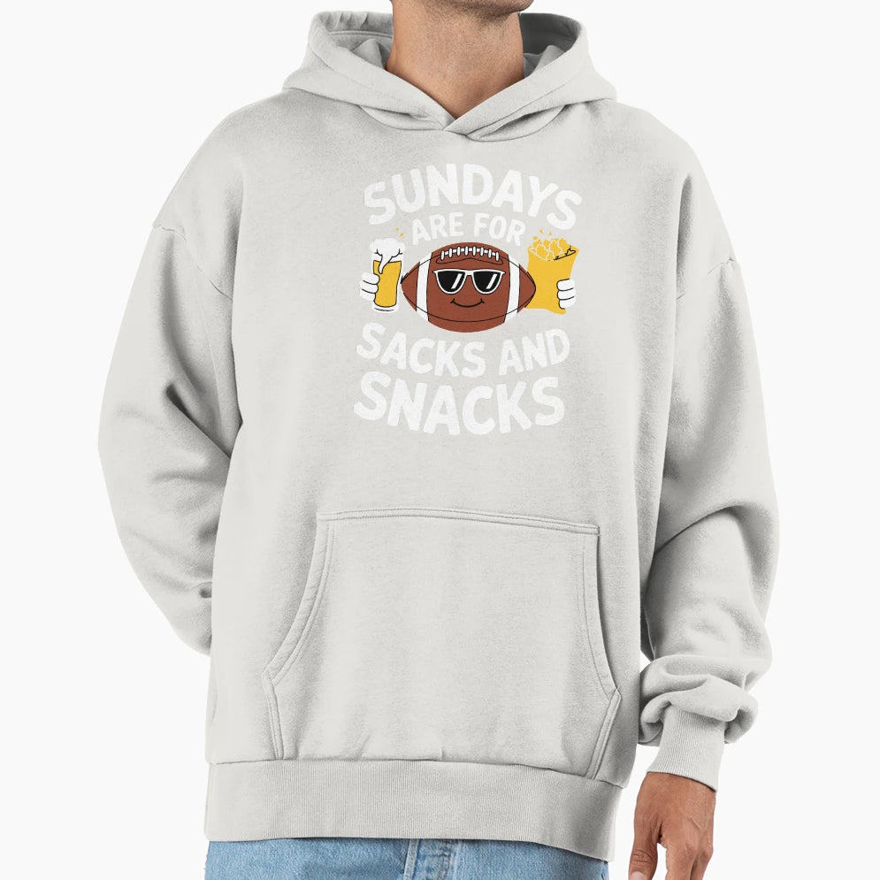 Sundays Are Sacks And Snacks Hoodie - Custom Art Print for Adults - T-Shirt, Sweatshirt, Hoodie