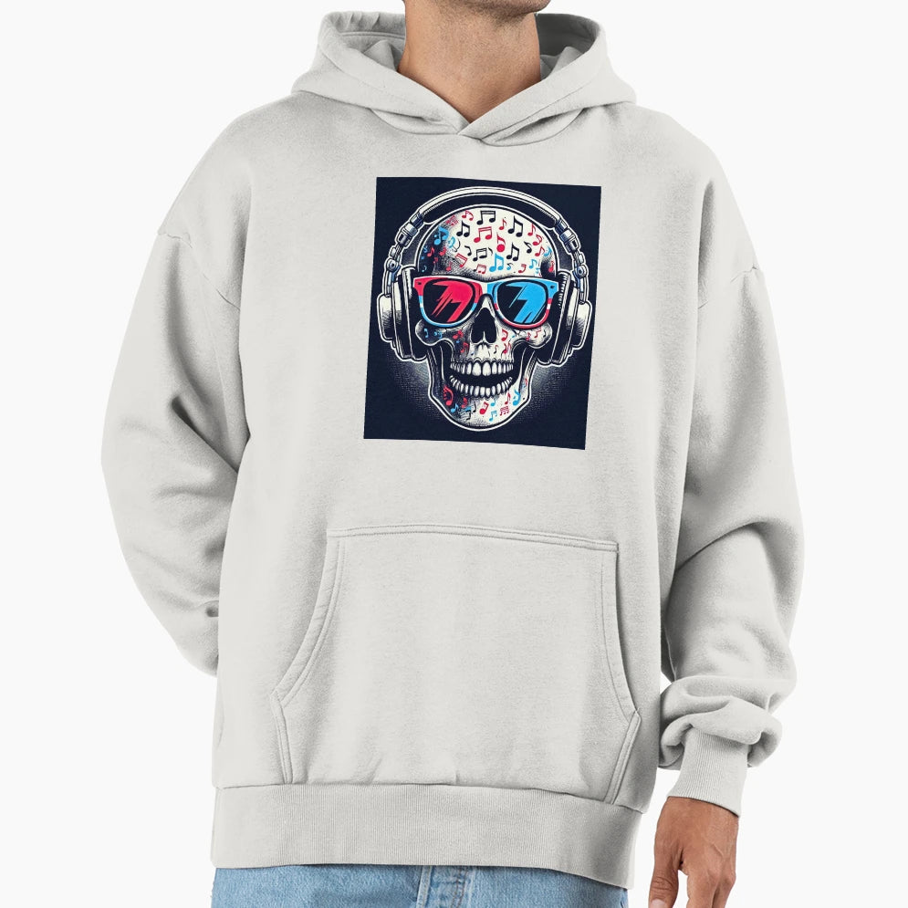 Dj Skull Hoodie - Aesthetic Graphic for Adults - T-Shirt, Sweatshirt, Hoodie