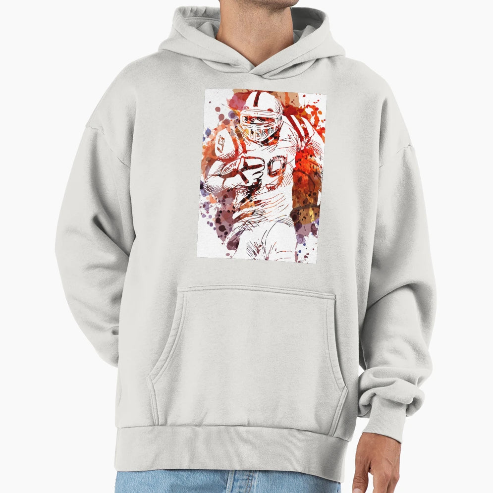 Football Player Hoodie - Casual Everyday Wear Men Women - T-Shirt, Sweatshirt, Hoodie