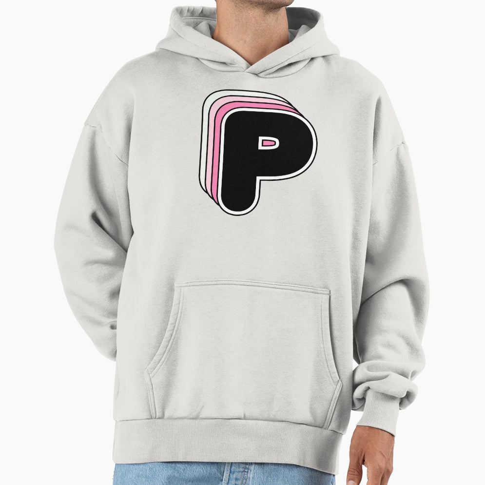 P Letter Alphabet Hoodie - Unique Graphic Unisex - T-Shirt, Sweatshirt, Hoodie