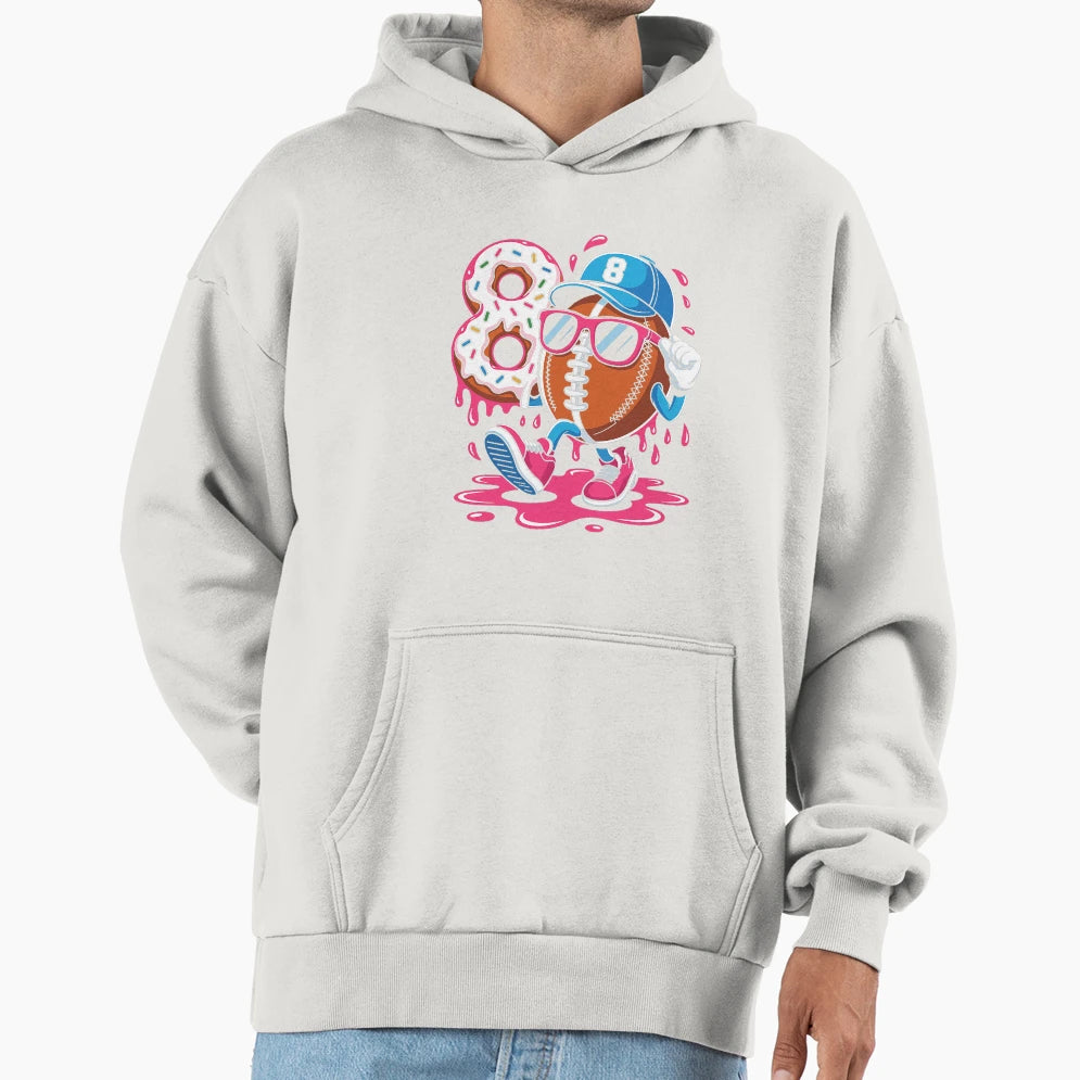 Football 8Year Old Ice Cream Drip 8Th Hoodie - Custom Art Print Unisex - T-Shirt, Sweatshirt, Hoodie