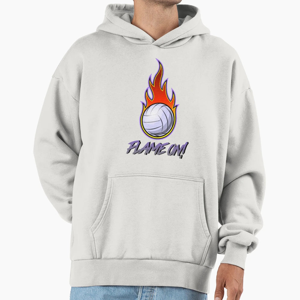 Flame Volley Ball Hoodie - Custom Art Print Men Women - T-Shirt, Sweatshirt, Hoodie