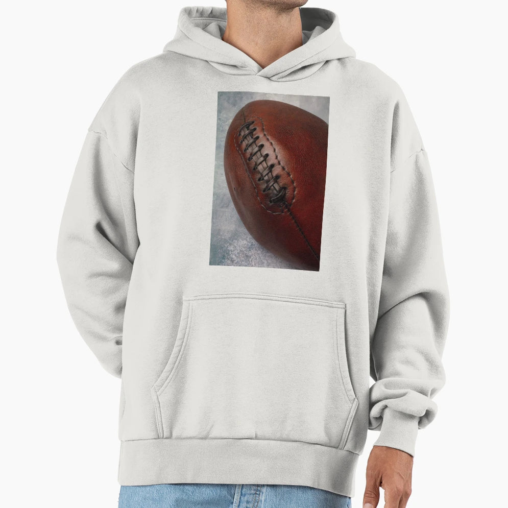 Leather Football Hoodie - Fun Novelty Design Men Women - T-Shirt, Sweatshirt, Hoodie