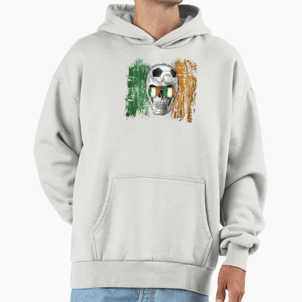 Irish Football Skull Hoodie - Aesthetic Graphic for Adults - T-Shirt, Sweatshirt, Hoodie