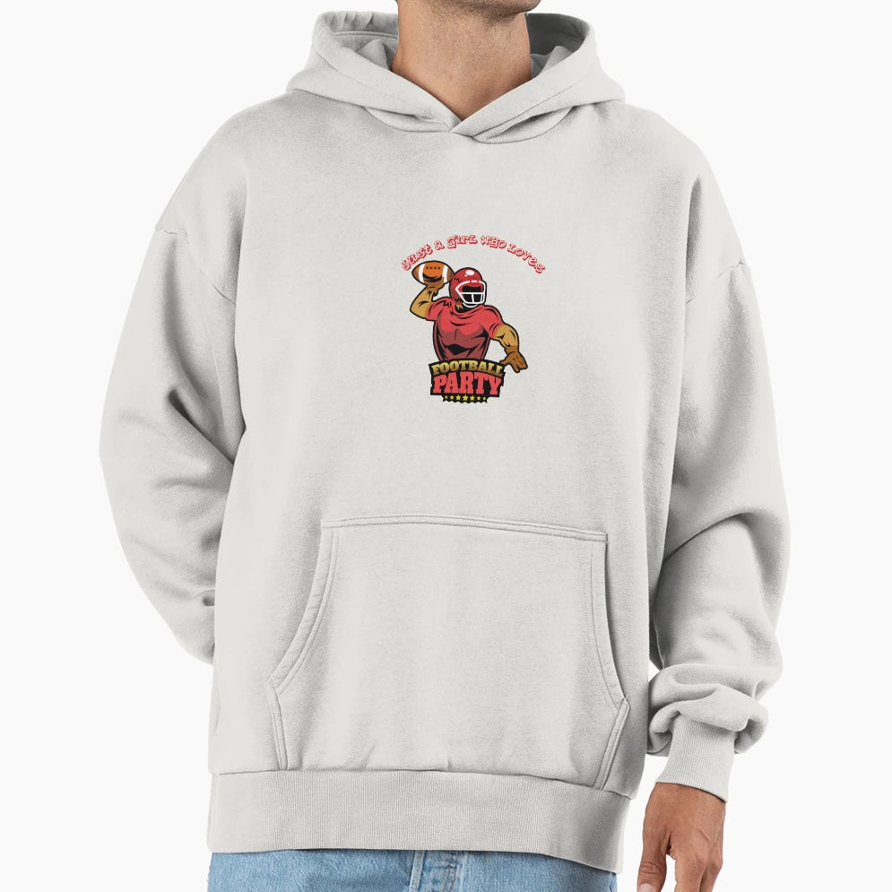 Copy Just Who Loves Football Hoodie - Custom Art Print for Adults - T-Shirt, Sweatshirt, Hoodie