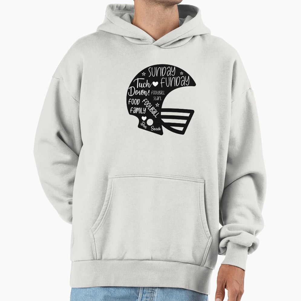 Sunday Funday Super Bowl Hoodie - Graphic Print for Adults - T-Shirt, Sweatshirt, Hoodie