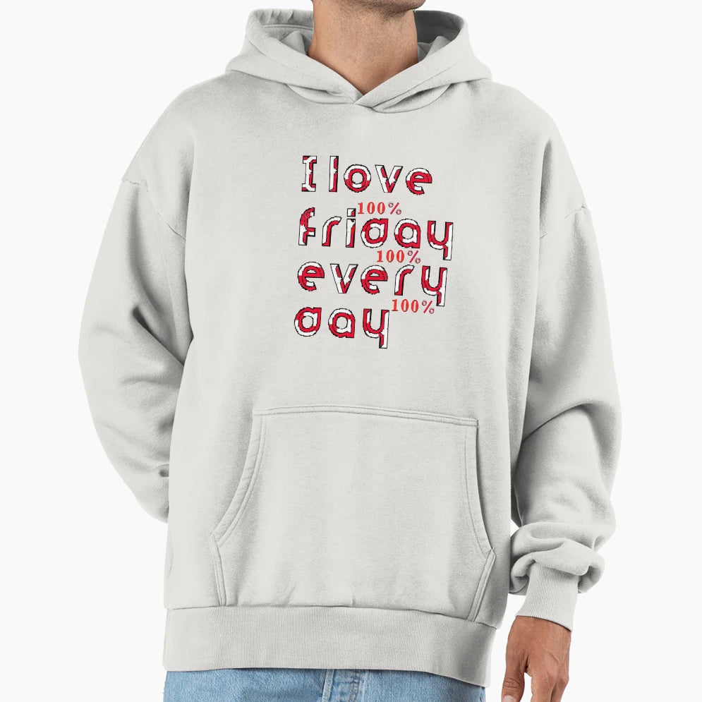 I Love You Friday Every Day Pixel Art Hoodie - Graphic Print for Adults - T-Shirt, Sweatshirt, Hoodie