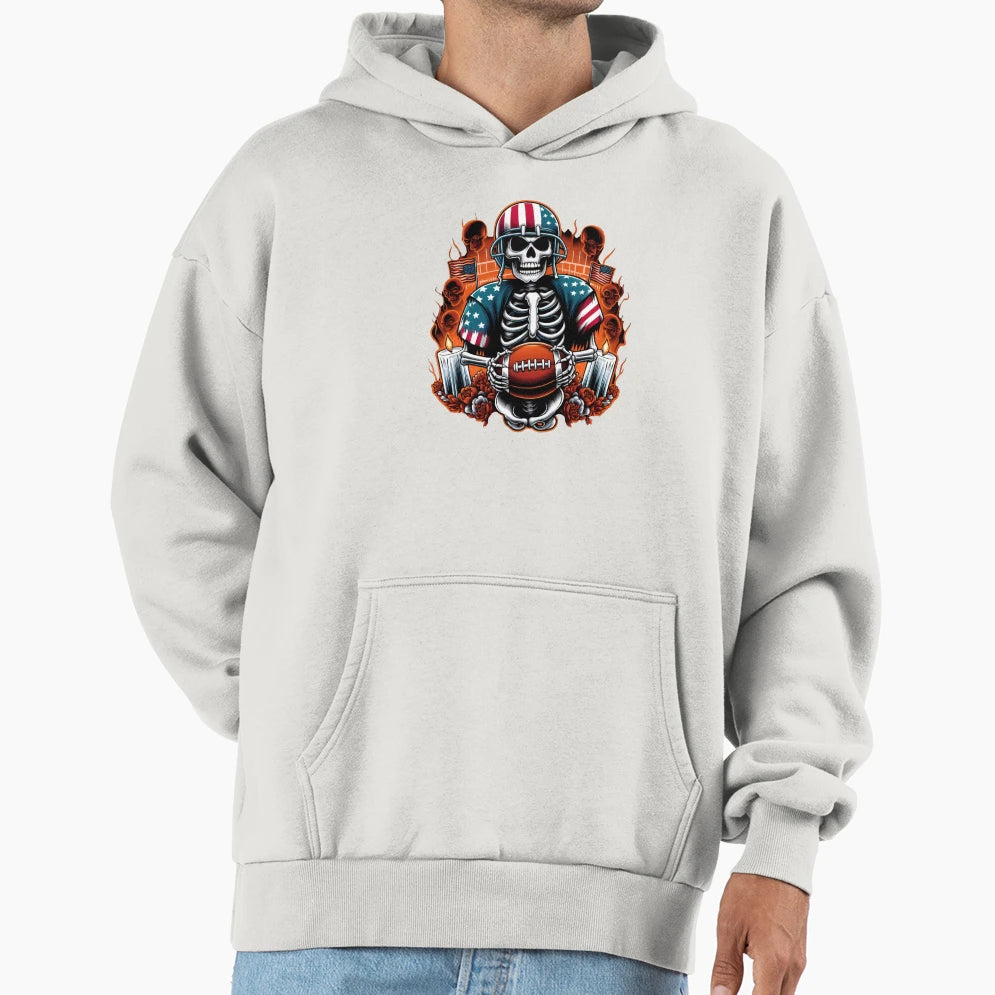 Zombie American Football Player Hoodie - Fun Novelty Design for Adults - T-Shirt, Sweatshirt, Hoodie