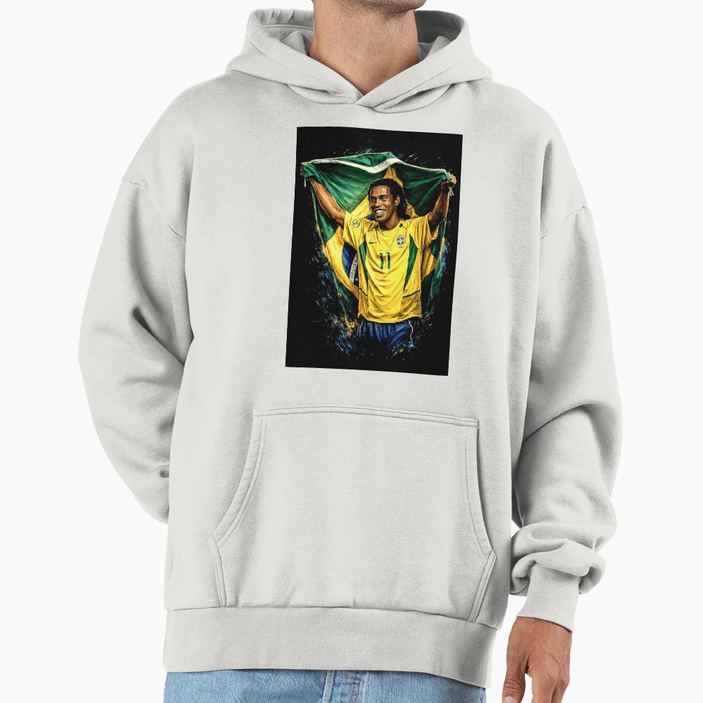 Ronaldinho R10 Football Legend Hoodie - Fun Novelty Design Unisex - T-Shirt, Sweatshirt, Hoodie
