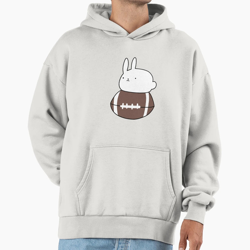 Little Bunny And Football Hoodie - Fun Novelty Design Men Women - T-Shirt, Sweatshirt, Hoodie