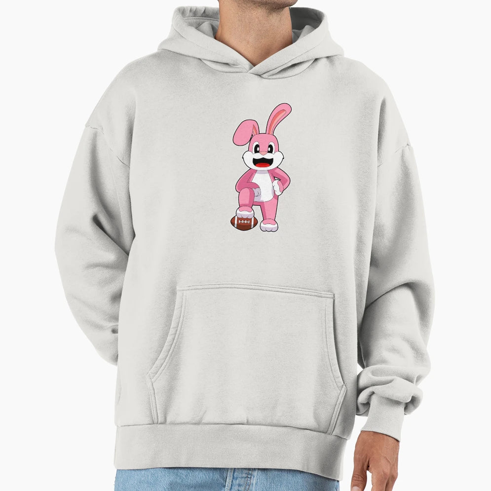 Rabbit American Football Sports Hoodie - Aesthetic Graphic Unisex - T-Shirt, Sweatshirt, Hoodie