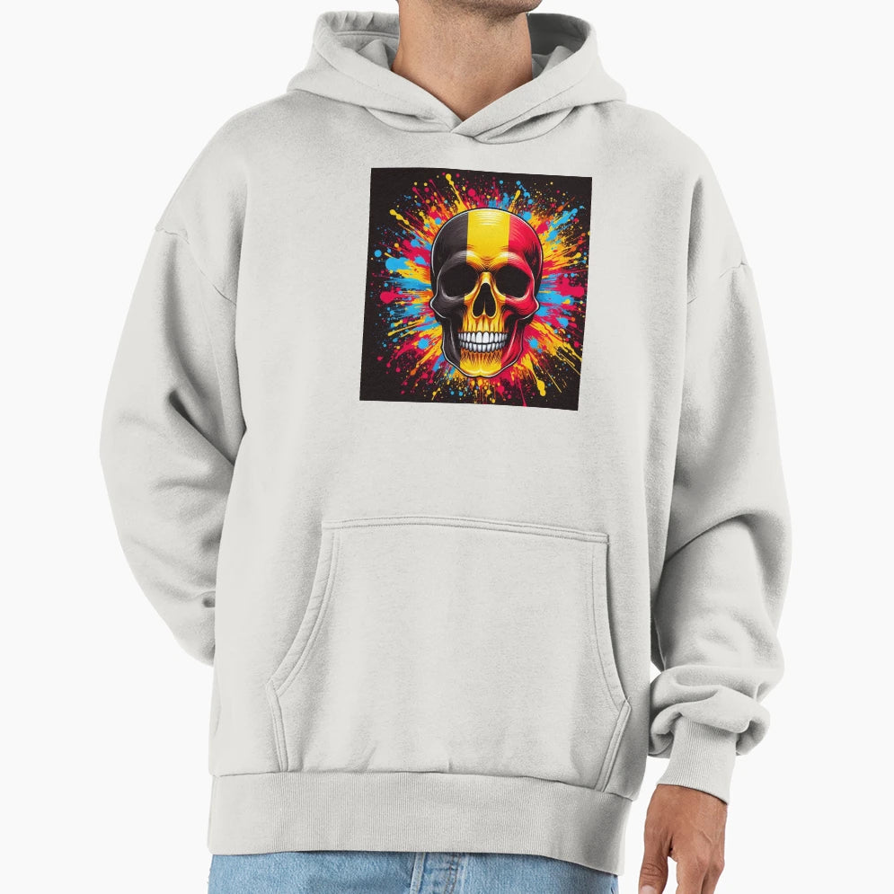 Belgium Skull Hoodie - Graphic Print for Adults - T-Shirt, Sweatshirt, Hoodie
