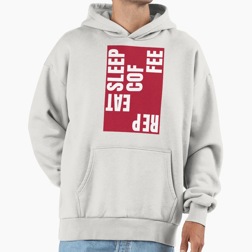 Repeat Eat Sleep Coffee Hoodie - Streetwear Style Men Women - T-Shirt, Sweatshirt, Hoodie