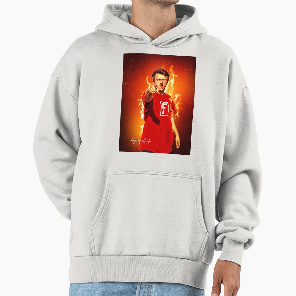 Funky J Fryer Fire Hoodie - Graphic Print Unisex - T-Shirt, Sweatshirt, Hoodie