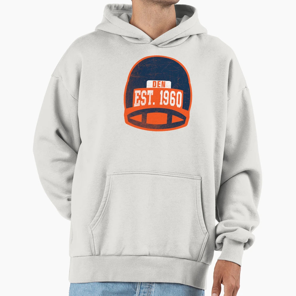 Denver Throwback Football Helmet Hoodie - Streetwear Style Men Women - T-Shirt, Sweatshirt, Hoodie